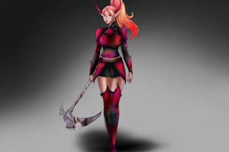 draw high detail fantasy character with realistic lighting and textures