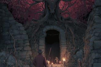create creepy dark fantasy horror character design for