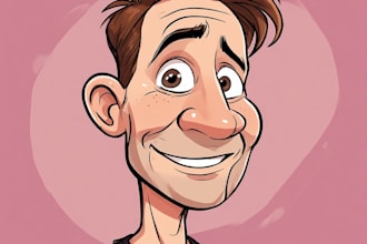 draw funny style cartoon caricature as a profile picture