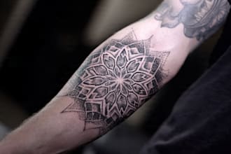 create sleeve tattoo design in geometric style