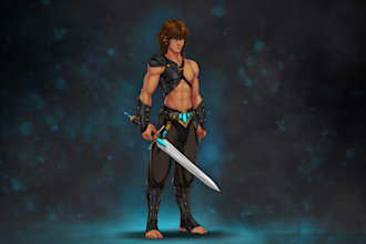 paint female fantasy character illustration, elf, warrior, or magical queen