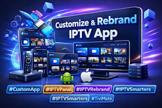 rebrand iptv apk  smarters pro ios app with your logo and full source access