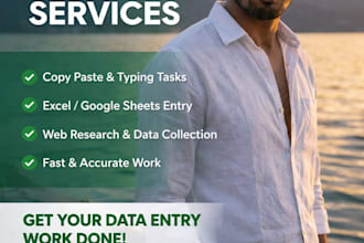 do data entry, copy paste, web research, and excel tasks