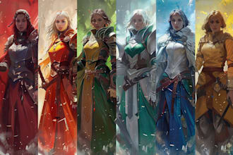 create custom dnd character art, fantasy warrior, or rpg hero illustration