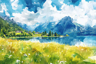 make watercolor landscape design