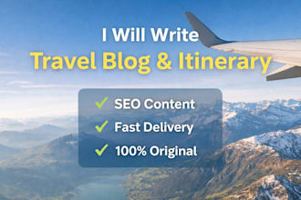 write travel blog, itinerary and destination guide