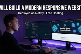 build a modern responsive website deployed on netlify for free hosting