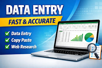 do fast and accurate data entry, copy paste and web research