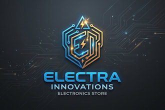 design a modern and professional electronics store logo