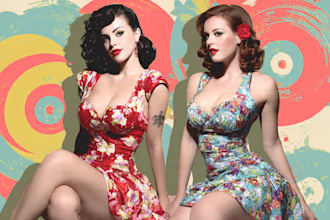 draw a pin up girl and pin up girl