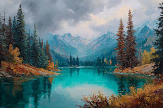 digitally oil painting  landscape