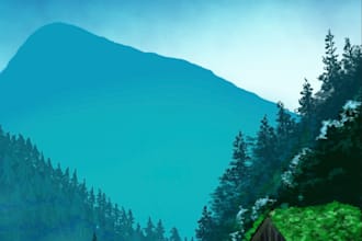 draw a custom digital illustration or painting in procreate