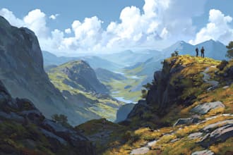 draw the landscape illustration or concept art