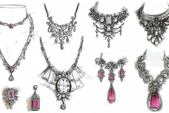 create fashion jewelry design sketch and illustration