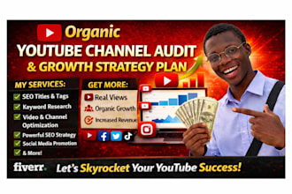 provide you with a successful youtube channel audit and growth strategy plan