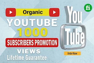 guarantee youtube channel promotion 1,000 for more subscriptions