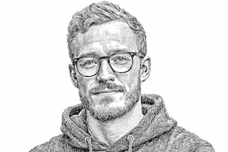 draw a hedcut wsj portrait style from photo