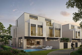 do 3d architectural exterior interior design, facade  landscape exterior design