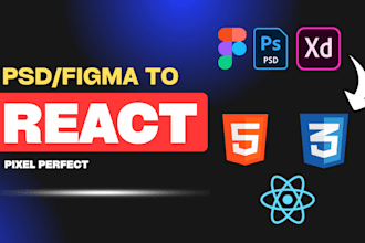 convert figma, PSD to react website