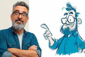 create hand drawn cartoon illustration