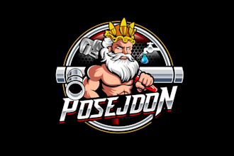 create creative and good looking poseidon logo design