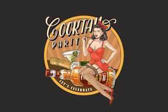 create wonderful and excellent pinup girl logo design