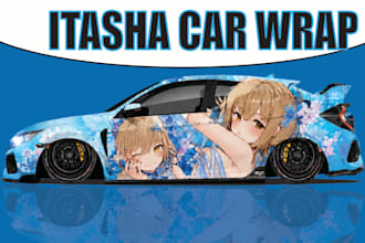 create exclusive racing car wrap livery and itasha  wrap design