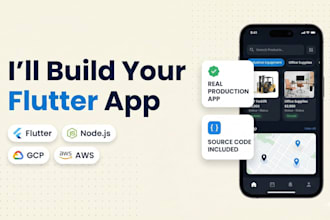 build a flutter android and ios app with rest API, firebase, AWS or gcp backend