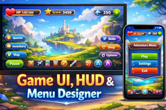 design game UI, hud and game menu