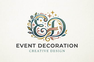 design a creative and elegant event decoration logo