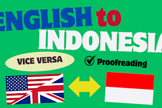 translate english to indonesia plus proofreading