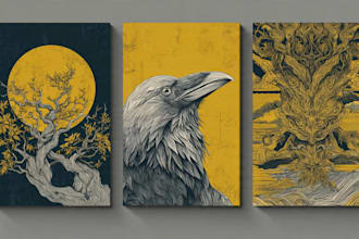 design digital wall art prints and illustration for your