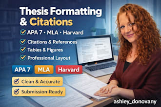 professionally format thesis including citations, references, tables and figures