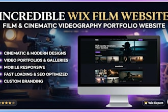 incredible wix film website film cinematic videography portfolio website