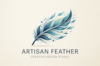 design a delicate and creative feather logo
