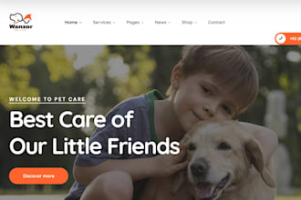 dog walking website pet sitting, pet grooming website on wordpress or wix