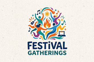 design a vibrant and creative festival gathering logo