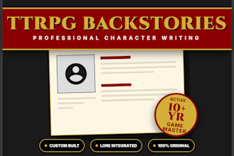 write a unique and custom dnd character backstory