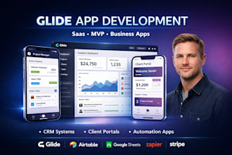 build glide app, glide saas app glide app developer, mvp glide mobile app design