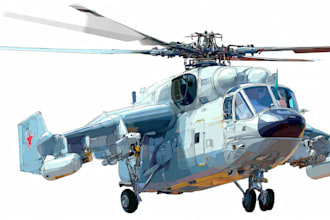 draw helicopter , airplane , aircraft , into a vector