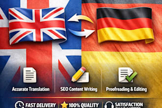 write and translate professional content in english and german
