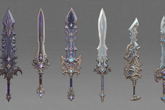 create weapon concept art for you