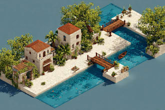 create a isometric map vector illustration