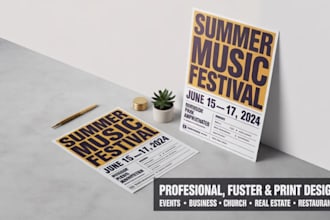 design a professional flyer, poster, banner and print design for your brand