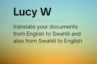 do translation from english to  swahili