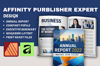 design annual report, company profile, magazine newsletter in affinity publisher