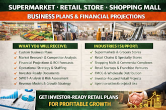 supermarket retail store shopping mall business plan financial projection