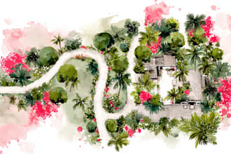 create a custom wedding map watercolor style