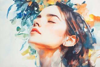 draw a unique watercolor illustration