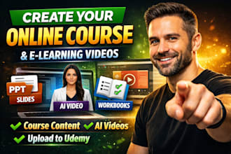 create online course, elearning video, course content, ai video